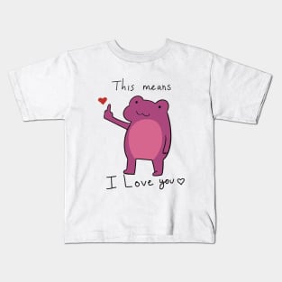 Frog expressing love<3 Kids T-Shirt